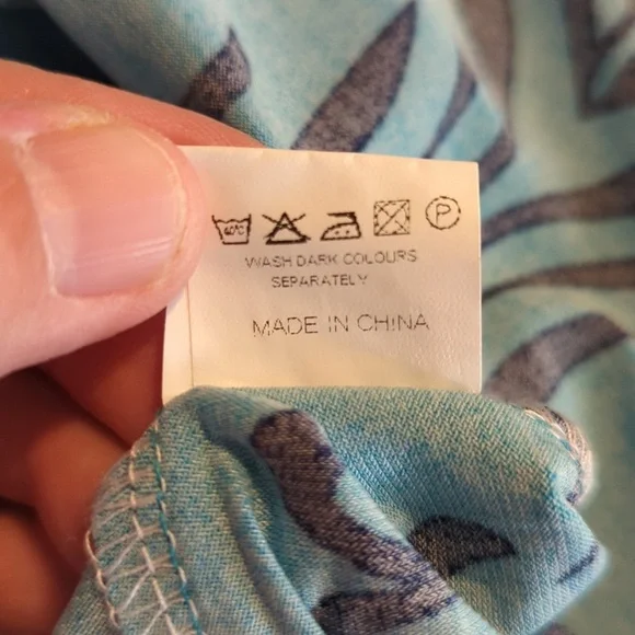 Bepei 2X Long Sleeve Blouse Turquoise Black Paisley Zipper - Picture 13 of 13